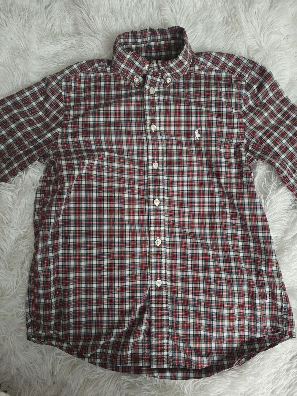 Polo by Ralph Lauren Red & Green Plaid Button-Down Shirt